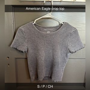 Grey American eagle crop top